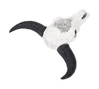Qcwwy Totem Animale Decorazione da Parete Design Tribale Rustico Scultura con Teschio Longhorn per Soggiorno Camera da Letto Ufficio 14.0X15.0X3.7In Ornamenti