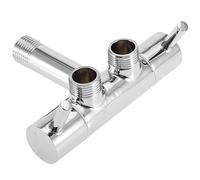 Qcwwy Valvola Ad Angolo in Ottone, Valvola Ad Angolo a Doppia Uscita Cromata Montata a Parete con Sostituzione della Bobina in Ceramica, Adatta per Rubinetto del Lavabo, Bagno,