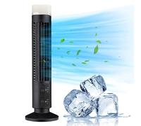 Qcwwy Ventilatore a torre senza ali, oscillante a 90 gradi, 34 dB, silenzioso, ventilatore da tavolo USB, ventilatore da pavimento, ventilatore a pavimento, con luce per casa, (BLACK)