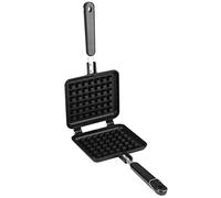 Qcwwy Waffle Maker Pan Stampo per Cialde per Cialde Piastra per Pressa per Waffle Lega di Alluminio Antiaderente con Manico Lungo per Isolamento Termico per Fornelli a Gas Domestica