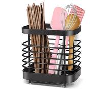 QCXWCJWD Porta utensili da cucina in acciaio, scolapiatti per posate da cucina in acciaio inossidabile, scolapiatti per bacchette, cucchiaio/forchetta, organizza cassetti e piani di lavoro (01)