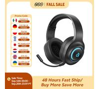 QCY Heroad V200 Gaming Over Ear Cuffie senza fili Bluetooth 6.0 con microfono Driver da 50 mm Suono surround 7.1 Cuffie dinamiche EQ RGB