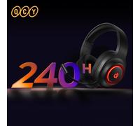 QCY Tri-Mode Heroad V200 Cuffie da gioco Wireless Bluetooth 6.0 con microfono Driver audio surround 7.1 Cuffie dinamiche RGB sopra l'orecchio