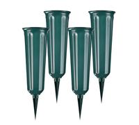 QCYFJZFU Set di 4 vasi funerari, cimitero con chiodi da terra, vaso per sepoltura come decorazione per cimitero, vaso per sepoltura per raccogliere mazzi di fiori (verde)