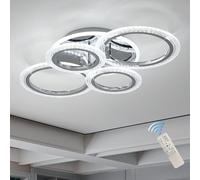 Qcyuui Plafoniera Moderna Dimmerabile Lampada da Soffitto a LED con, Apparecchio di Illuminazione Nordico a 4 Rettangoli con per Soggiorno, Sala da Pranzo, Cucina, 58W/Acrilico a Bolle D'aria