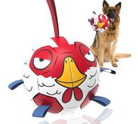 QDAN Pallone da calcio con cinghie, giocattoli interattivi per tiro alla fune, regali di compleanno per cuccioli, giocattolo d'acqua per cani, palline resistenti per cani (20 cm)