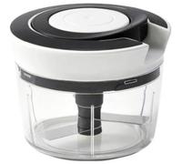Qdesign - Mini tritatutto manuale per verdure - Funzionamento semplice senza elettricità - in acciaio inossidabile resistente e durevole - Base antiscivolo - Nero/Bianco