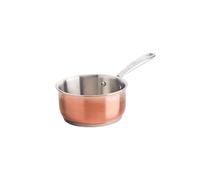 QDESIGN Qulinart Copper+ - Casseruola in pelle e acciaio inox triply multistrato per tutti i fuochi, inclusi induzione, adatto per forno, frigorifero, lavastoviglie, antiaderente senza PFOA, Ø 16 cm