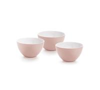 Qdesign - Set di 3 ciotole in melamina (12,5 cm) - Ciotole in materiale neutro e sano - Contenitori da cucina impilabili - Ideale per contorni e dessert - Rosa antico