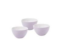 Qdesign - Set di 3 ciotole in melamina (12,5 cm) - Ciotole in materiale neutro e sano - Contenitori da cucina impilabili - Ideale per contorni e dessert - Lavanda