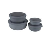 Qdesign Set di 4 contenitori in plastica riutilizzabili, non tossici, senza BPA, adatti a microonde, frigorifero, congelatore e lavabili in lavastoviglie, 100% a prova di perdite e ermetici, colore