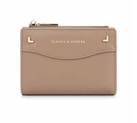 QDKVTNDJZ Elegante portafoglio da donna alla moda, semplice, piccolo, bifold sottile, con cerniera, portamonete, scomparti per carte di credito, finestra per documento d'identità, taglia unica