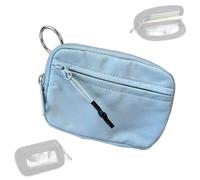 QDKVTNDJZ Portachiavi in nylon impermeabile da donna, con cerniera, con finestra trasparente per identificazione, multifunzionale, alla moda, un colore, Colore unico, Light blue, Stile unico