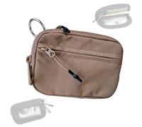 QDKVTNDJZ Portachiavi in nylon impermeabile da donna, con cerniera, con finestra trasparente per identificazione, multifunzionale, alla moda, un colore, Colore unico, Brown, Stile unico