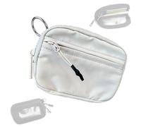 QDKVTNDJZ Portachiavi in nylon impermeabile da donna, con cerniera, con finestra trasparente per identificazione, multifunzionale, alla moda, un colore, Colore unico, White, Stile unico