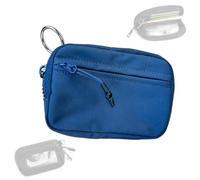 QDKVTNDJZ Portachiavi in nylon impermeabile da donna, con cerniera, con finestra trasparente per identificazione, multifunzionale, alla moda, un colore, Colore unico, Dark blue, Stile unico