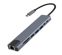 QdLmvpSDo Docking Station USB C 4K 30Hz Tipo C a HDMI Compatibile con Adattatore VGA RJ45 Splitter HUB USB 3.0 Compatibile con Il Laptop Air M1 PRO(8-in-1 HDMI)