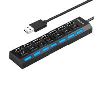 QdLmvpSDo Hub USB 3.0 2.0 Multi USB Splitter Hub Espansore Multiplo Lungo 100 cm Compatibile con l'adattatore USB per PC Portatile del Computer(7 Port USB 2.0)