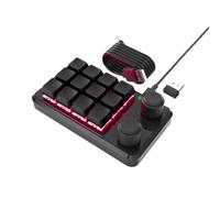 QdLmvpSDo Macropad hotswap meccanico a 3 tasti con programmazione RGB Pulsante macro personalizzato per copiare e incollare la tastiera da gioco Photoshop compatibile con PC(Black 2.4G 12Key)