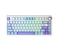 QdLmvpSDo Tastiera meccanica da gioco cablata wireless 2.4G RGB Personalizzata 75% Layout Struttura guarnizione profilo OEM compatibile con F75(Wind Chime Purple)