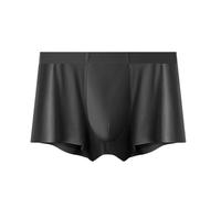 QDLTGBD Boxer Uomo Modal Maschile Biancheria Intima Senza Soluzione di continuità Slip da Boxe di Seta Gelso in Seta Pugile Maschili da Uomo-nero-2xl