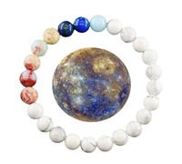 QDLTGBD Bracciale Feng Shui Planetario in Pietra Naturale per Uomo E Donna - Universo Sistema Solare in Perline Con Otto Pianeti Fatti A Mano - Mercurio