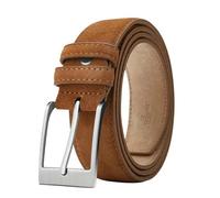 QDLTGBD Cintura Uomo in Pelle Scamosciata, di Vacchetta, da E Donna, con Fibbia Ad Ardiglione, Classica, Lusso-d-120 Cm