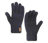 QDLTGBD Guanti Inverno Touch Screen Invernali A Maglia Caldi, Foderati da Peluche Caldi E Resistenti Freddi-Ciano degli Uomini-codice Universale