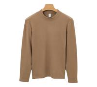 QDLTGBD Maglia Termica Tops Autunno E Inverno Rotondo di Velluto Tedesco Mezzo Cucchiaino Caldi Top per Uomini-Marrone Profondo-185 104a (XXL)