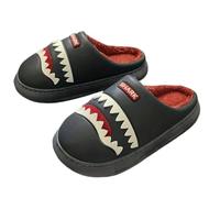 QDLTGBD Pantofole Invernali Uomo Pantofole di Cotone per Gli Uomini Shark Winter Fun Indoor Home Pantofole Spessa Suola Calda Antiscivolo Student-black-42 43ue
