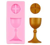 QDMOLDS Stampi in silicone a forma di calice per la Prima Comunione, per decorazioni di torte, cupcake, argilla polimerica, pasta di gomma, QMK100