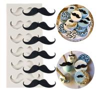 QDMOLDS Stampo in silicone a forma di baffi per fondente a forma di barba, per decorare torte a tema omino per cupcake, cioccolato, caramelle, argilla polimerica, pasta di gomma