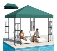 Qdreclod Telo di Ricambio per Gazebo 3x3m, Impermeabile e Anti-UV 300D, Copertura Rimovibile per Pergola con Fascette in Velcro Rinforzate, Ideale per Giardino, Terrazza, Campeggio e Spiaggia,Verde