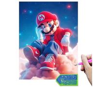 QDUODUO Diamond Painting per adulti principianti e bambini a partire dai 6 anni, cartone animato Super Bros, 5D Diamond Painting, 30 x 40 cm, grande kit fai da te per la decorazione della casa