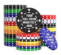 QEADEAYEA 50-500 fiches da poker personalizzate, 40 mm, 11,5 grammi, fiches da casinò in argilla con logo, testo o immagine, gettoni personalizzati per bar, feste, tornei, golf club o eventi (nero)