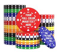 QEADEAYEA 50-500 fiches da poker personalizzate, 40 mm, 11,5 grammi, fiches da casinò in argilla con logo, testo o immagine, gettoni personalizzati per bar, feste, tornei, golf club o eventi (rosso)