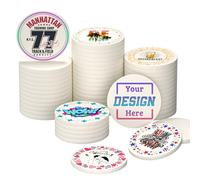 QEADEAYEA Chip di poker ceramici personalizzati con logo, set di fiches da poker da 10 grammi, gettoni personalizzabili a doppia faccia per bar, matrimoni, feste e promozioni aziendali