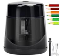QEANY Temperamatite Elettrico, Temperino Elettrico per Bambini, Ttemperamatite con Serbatoio per matite da 7-12 mm,USB Ricaricabile,per bambini, casa, ufficio, scuola