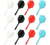 QEAS 12 alette per freccette con fusti integrati, robuste flights, accessori per freccette in plastica, sistema shaft-flight station wagon