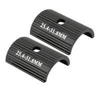 QEAS 2 adattatori per manubrio della bicicletta, distanziatori da 25,4 a 31,8 mm, in alluminio anodizzato, antiscivolo, morsetto a C, montaggio senza maniglia, adatto per mountain bike, bici da corsa
