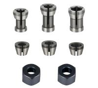 QEAS Set di 8 pinze di serraggio, accessori compatibili con Einhell, Katsu, Bosch, Dewalt, 6 adattatori a morsetto (6 mm, 6,35 mm, 8 mm) e 2 dadi per macchina da incisione per incisione e lavorazione