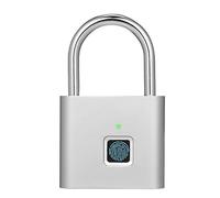 QEBIDUM Lucchetto con impronte digitali, ricarica USB, impermeabile, mini serratura di sicurezza intelligente senza app, senza chiave, nessun problema, amichevole per bambini e anziani