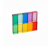 Qectial 10 Pezzi Blocco di Costruzione Sensoriale Trasparente Creativo Gioco Sensoriale con Blocchi Luminosi Gioclo Educativo per Ludica