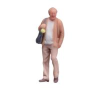 Qectial 2 Pezzi Personaggio in Miniatura Modello Figurina Statuetta Dettagliata Resina Scena Architettura Adatta per Plastico Treno Decorazione Paesaggistica, Vecchi