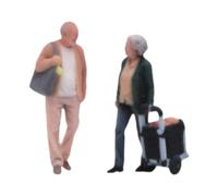 Qectial 2 Pezzi Personaggio in Miniatura Modello Figurina Statuetta Dettagliata Resina Scena Architettura Adatta per Plastico Treno Decorazione Paesaggistica, 2 Pezzi
