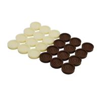 Qectial 24 Pezzi degli Scacchi del Backgammon per Giochi di Backgammon, Accessori per Scacchiera Educativa, Pezzi del Gioco da Tavolo per Dama, età 8, Marrone Bianco