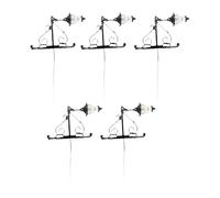 Qectial 5 Pezzi di Lampade da Parete in Miniatura Fai da Te, Decorazioni per Micro Paesaggi in 1:87, Accessori per Progetti Fai da Te, Scene da Giardino, Nero