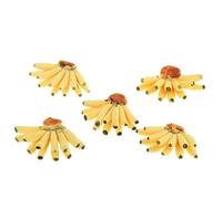 Qectial 5 Pezzi Miniatura Casa delle Bambole Frutta Vegetale Accessori Precisi Argilla Polimerica Adatti per Collezionisti Bambini Cucina Giardino Decorazione, Banana