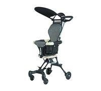 Qectial Accessori da Viaggio con Tettuccio, Passeggino Pieghevole Regolabile, Carrozzina per Neonati, per Viaggi al Parco, All'aperto, in Aereo, in Campeg, Nero Chiaro