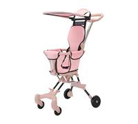 Qectial Accessori da Viaggio con Tettuccio, Passeggino Pieghevole Regolabile, Carrozzina per Neonati, per Viaggi al Parco, All'aperto, in Aereo, in Campeg, Rosa